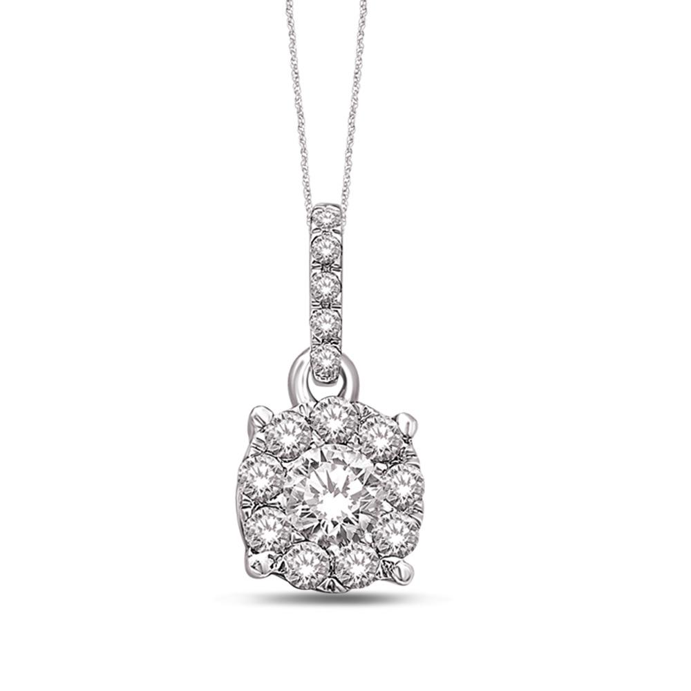 1/4 Carat Modern Diamond Pendant in 14K White Gold