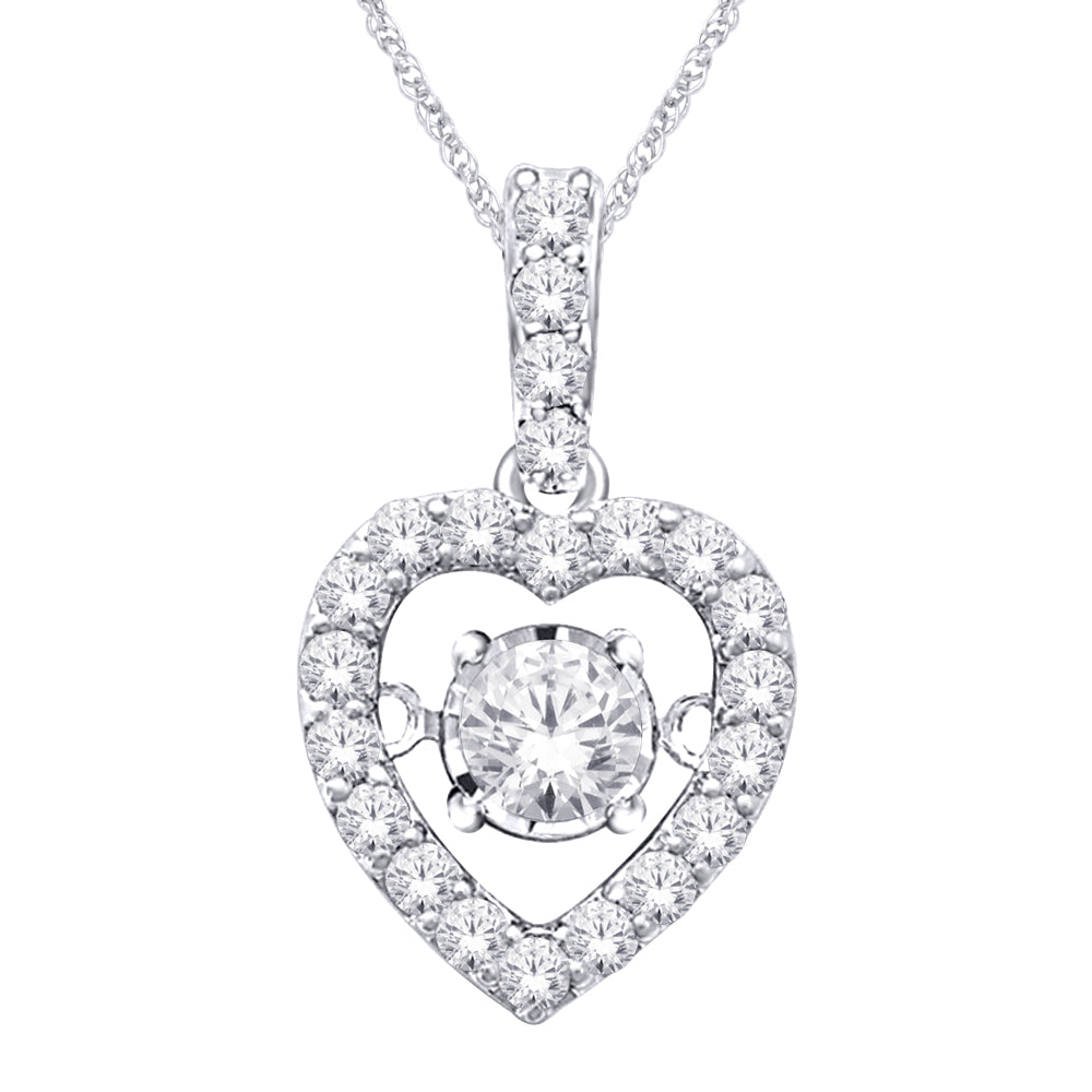 1/4 Carat Modern Moving Diamond Pendant in 10K White Gold