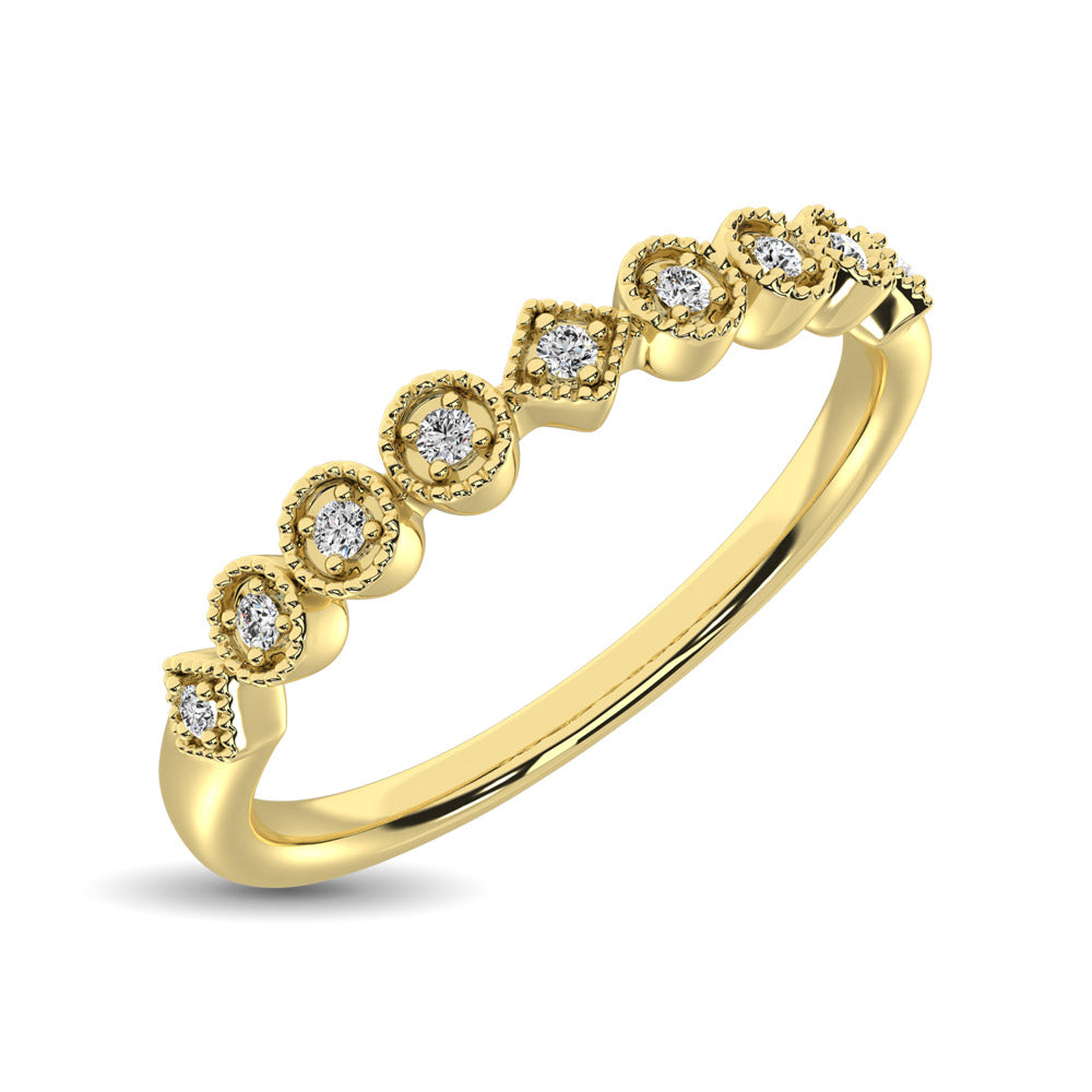 14K Yellow Gold 1/20 ct tw. Diamond Stackable Band