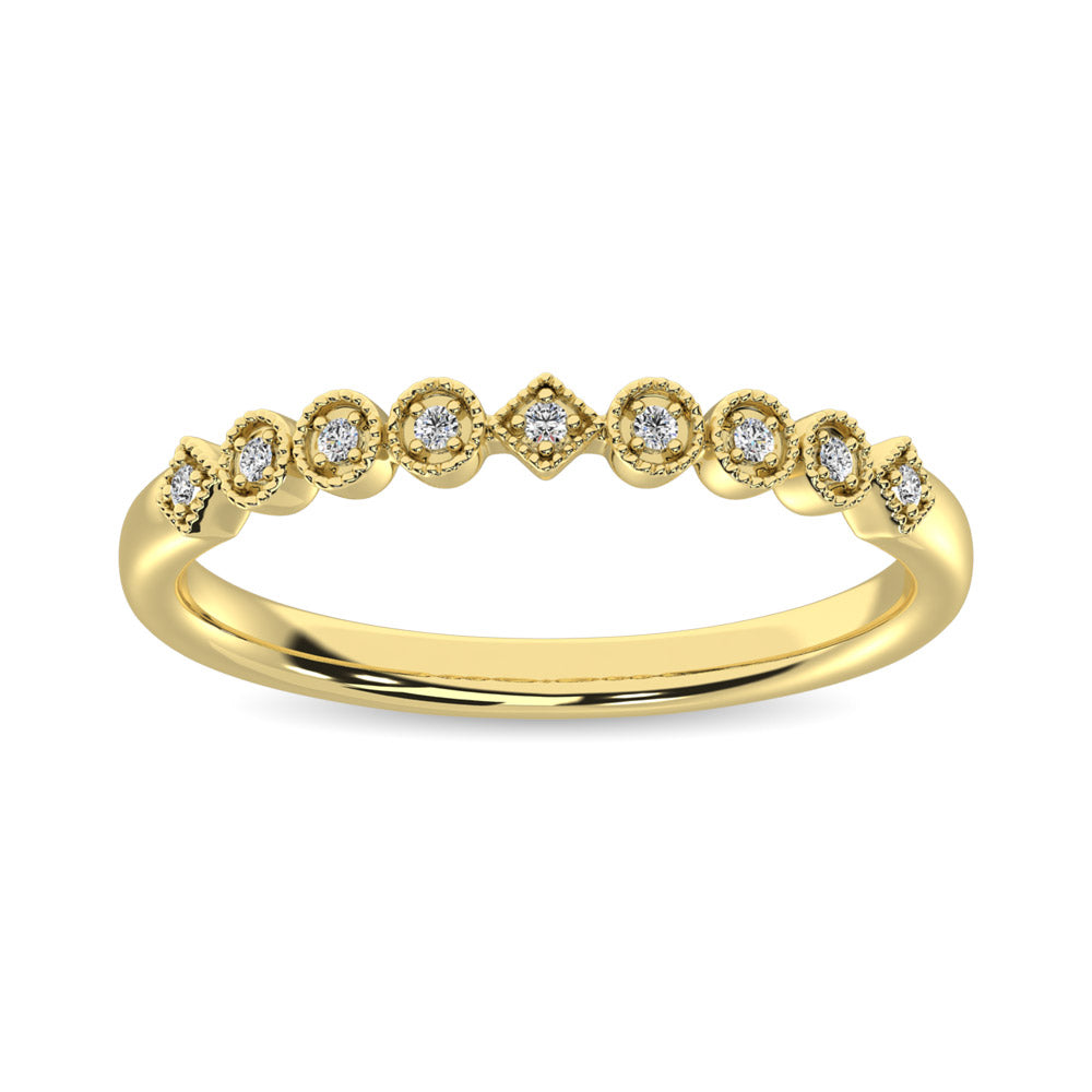 14K Yellow Gold 1/20 ct tw. Diamond Stackable Band