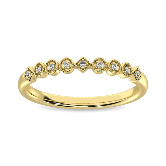 14K Yellow Gold 1/20 ct tw. Diamond Stackable Band