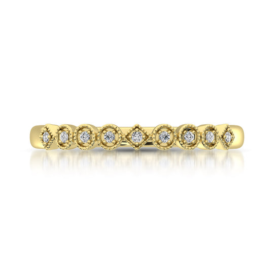 14K Yellow Gold 1/20 ct tw. Diamond Stackable Band