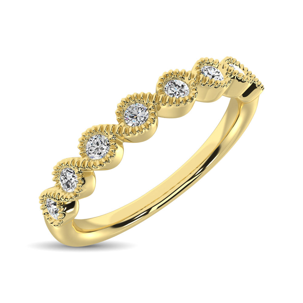 14K Yellow Gold 1/10 ct tw. Diamond Stackable Band