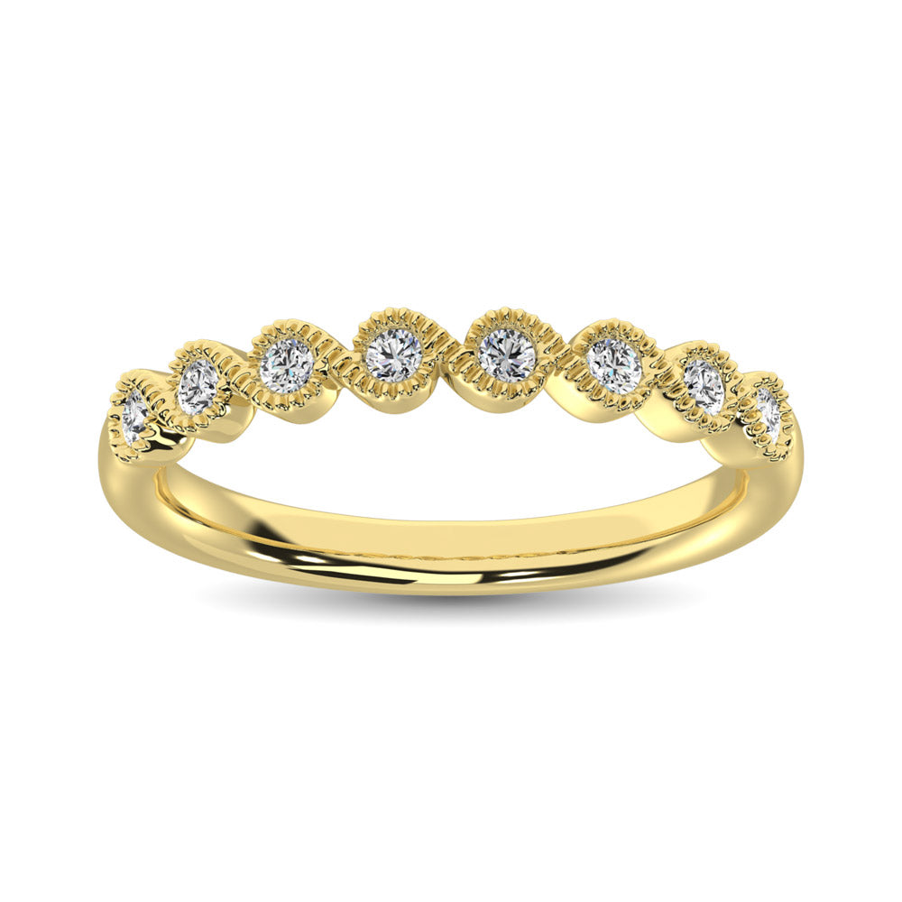 14K Yellow Gold 1/10 ct tw. Diamond Stackable Band