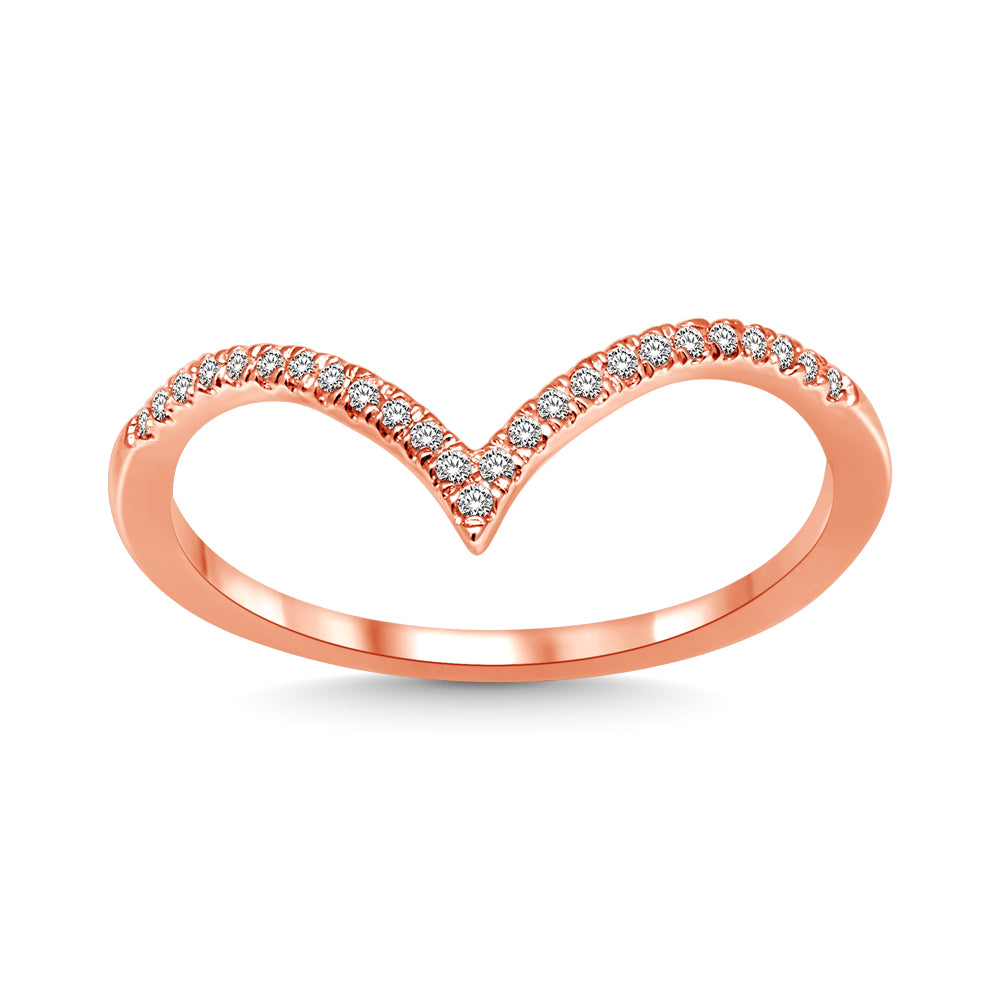 1/8 Ct. Tw. Diamond Chevron Band in 10K Rose Gold