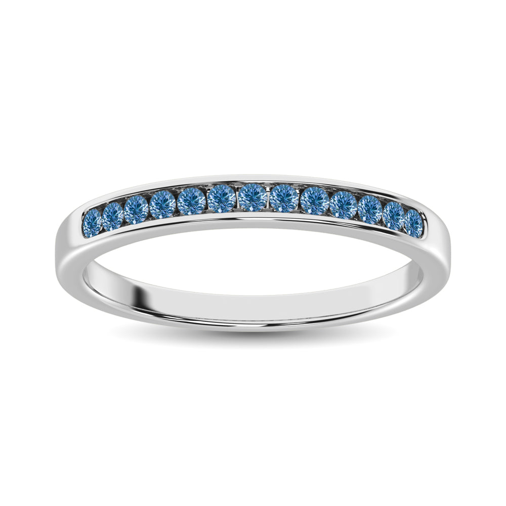 Diamante Azul 1/6 Ct.Tw. Banda a m√°quina en oro blanco de 14 quilates