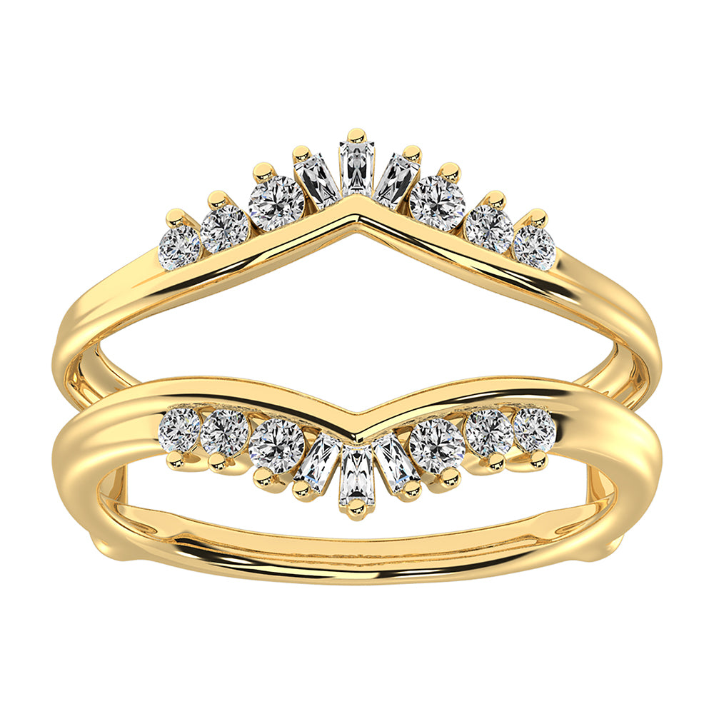 10K Yellow Gold 1/3 Carat Total Diamond Guard Ring