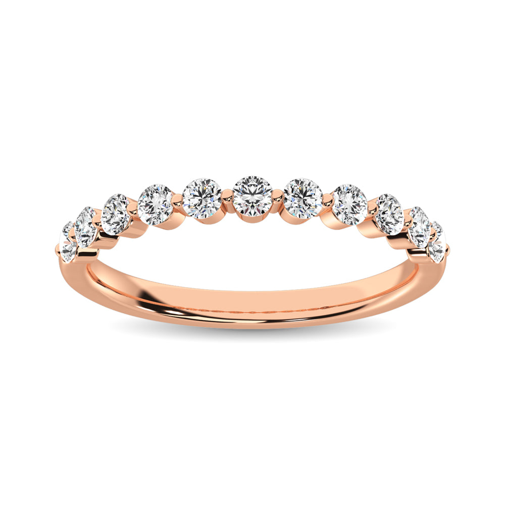Diamante de 1 qt.Tw. Alianza apilable en oro rosado de 14 k