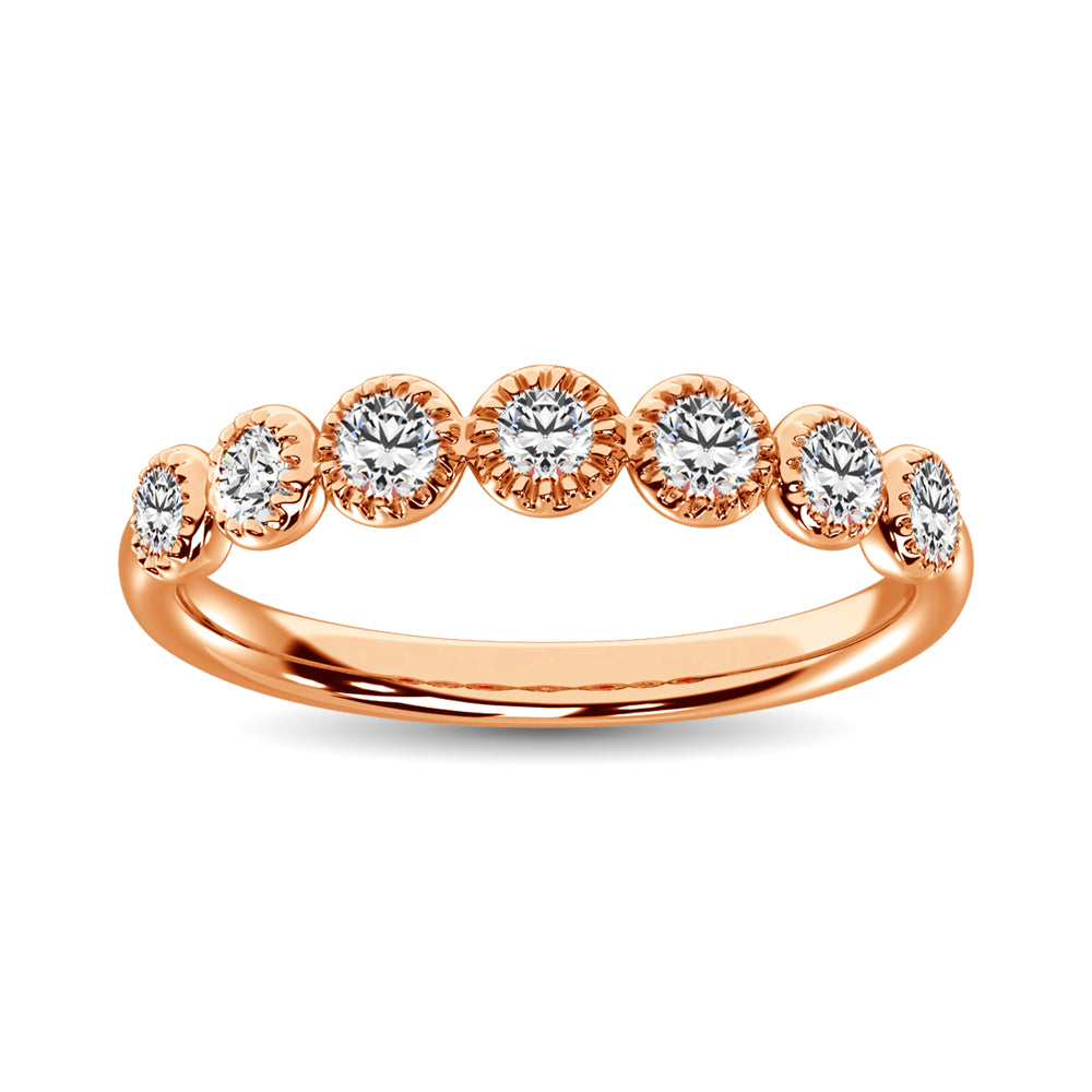 Diamante 1/6 Ct.Tw. Alianza apilable en oro rosado de 14 k