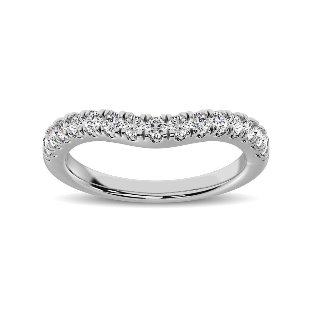 14K White Gold 1/2 ct.tw. Curved Diamond Band