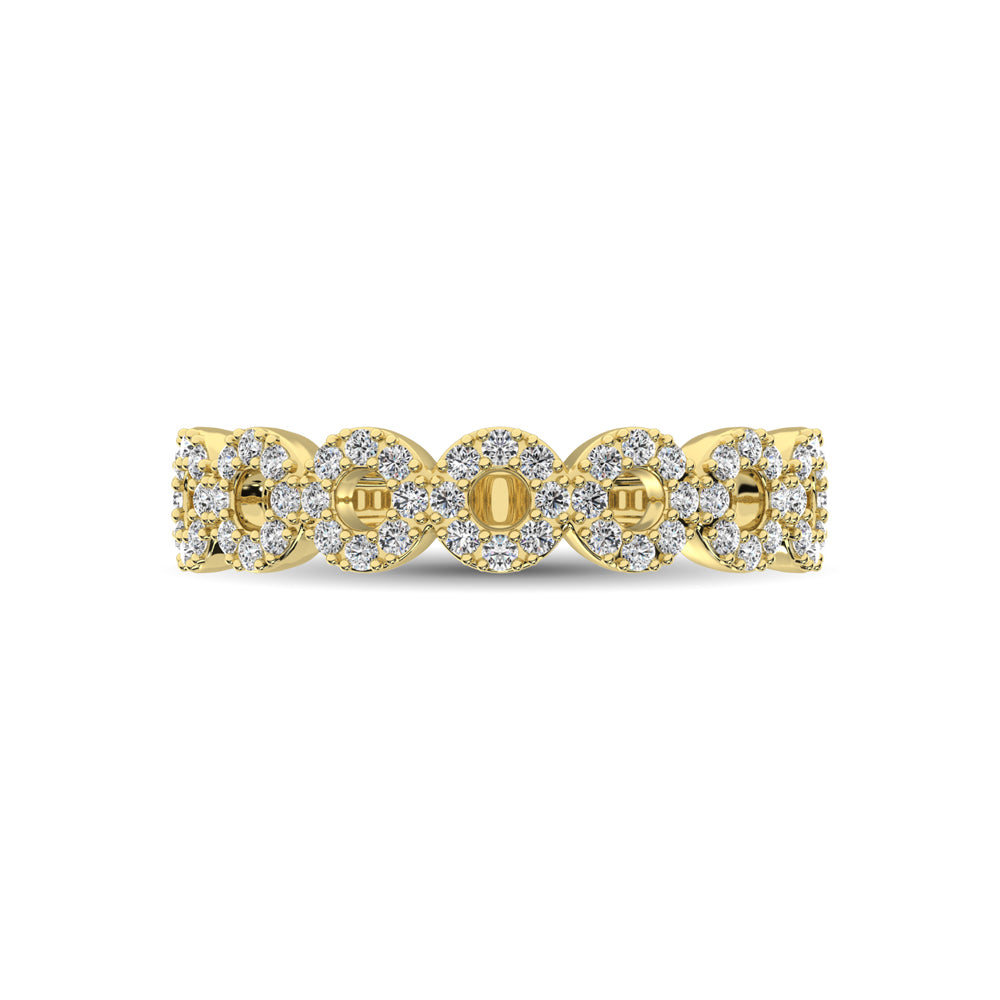 14K Yellow Gold 1/3 Carat Total Diamond 7-Station Stackable Band