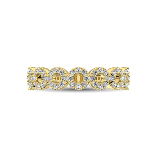 14K Yellow Gold 1/3 Carat Total Diamond 7-Station Stackable Band
