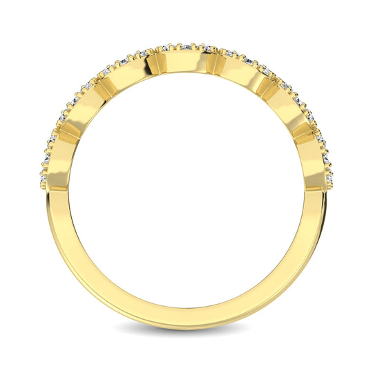 14K Yellow Gold 1/3 Carat Total Diamond 7-Station Stackable Band