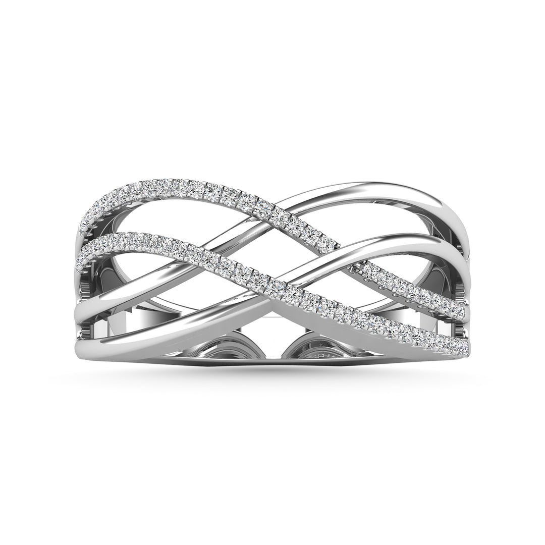 1/5 Ct.tw. Diamond Crossover Fashion Ring in 14k White Gold