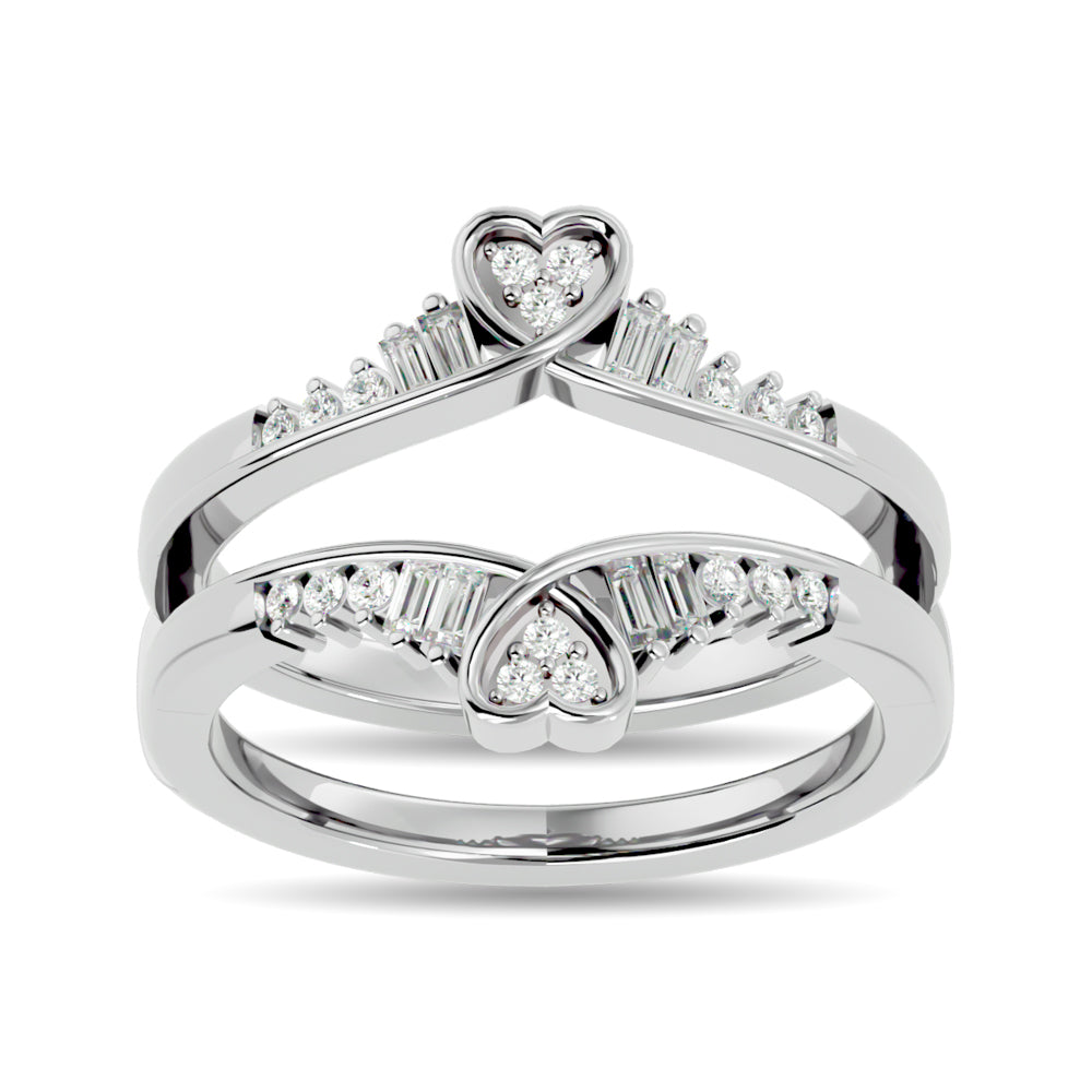 1/4 ct. Round Diamond Guard Ring in 14k White Gold