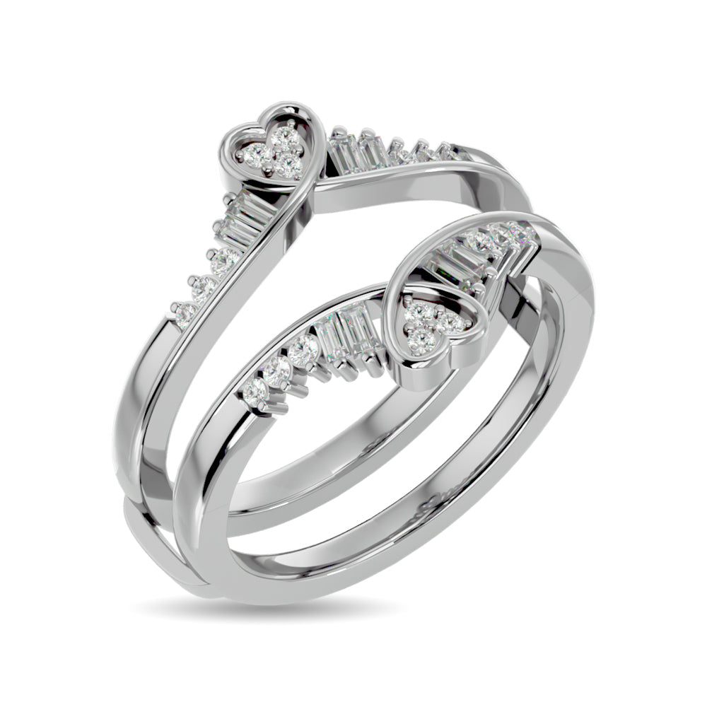 1/4 ct. Round Diamond Guard Ring in 14k White Gold