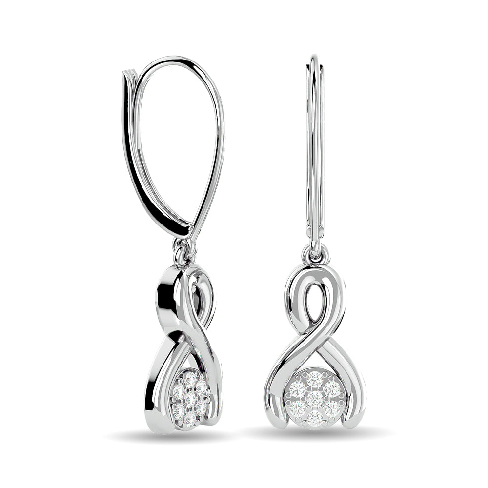 1/6 ct. Fashion Diamond Earrings in 10k White Gold