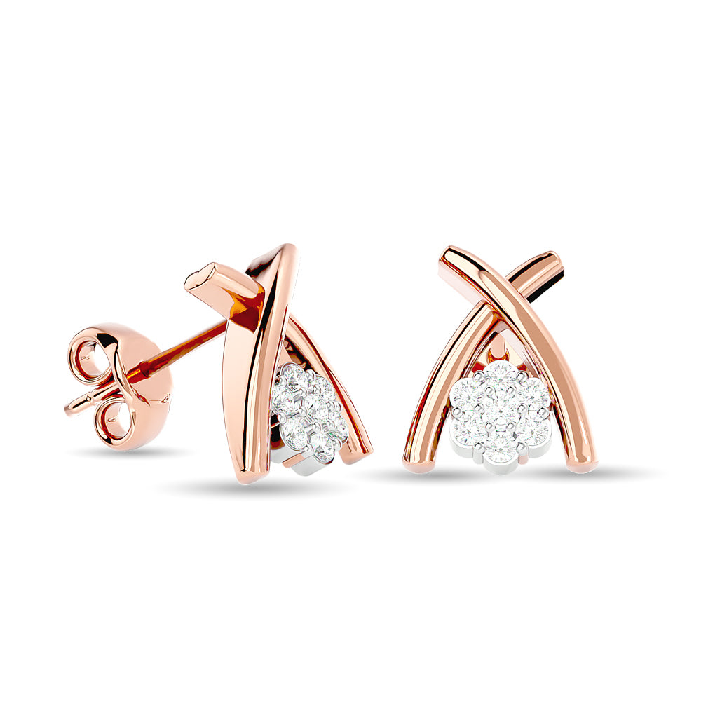 1/10 ct. Fashion Diamond Earrings in 10k Rose Gold