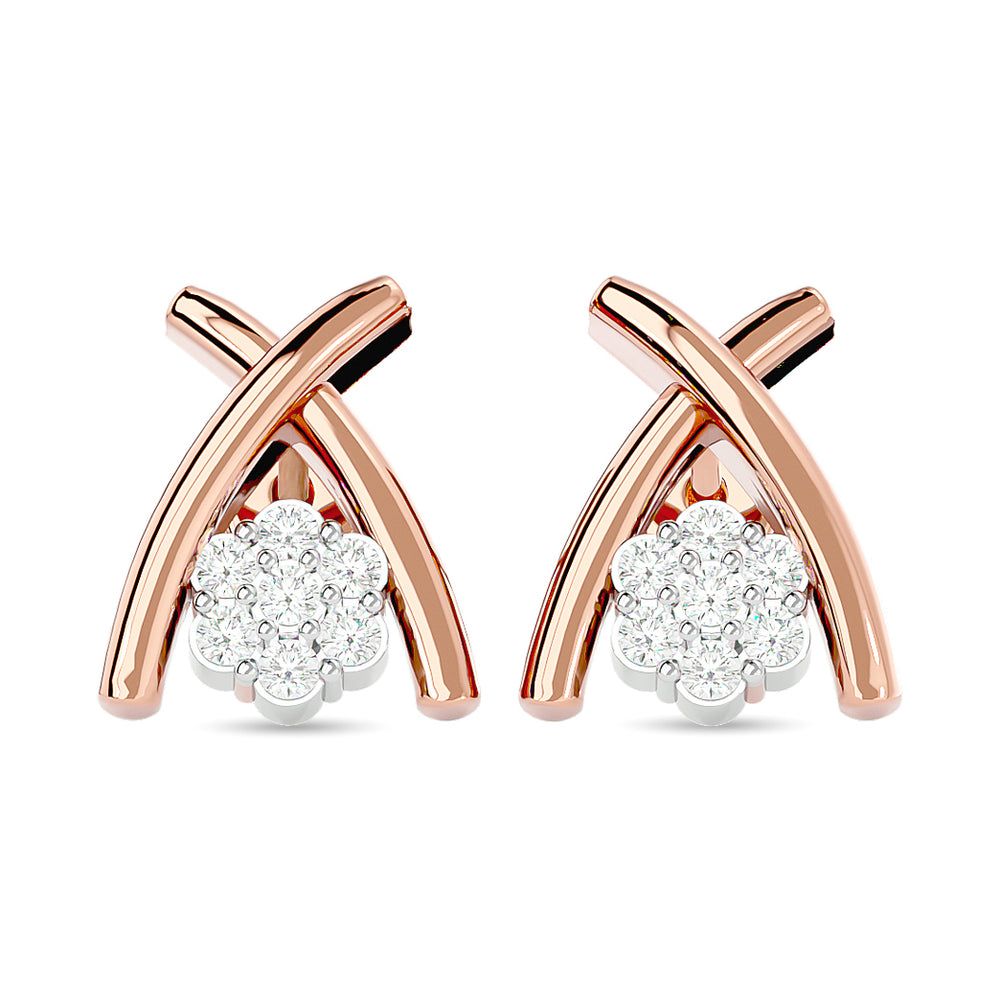 1/10 ct. Fashion Diamond Earrings in 10k Rose Gold