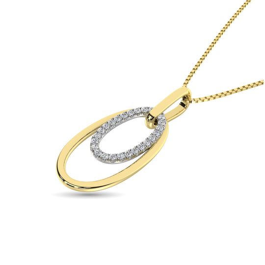 Modern pendant with 1/8 ct. total diamonds in 10K white and yellow gold