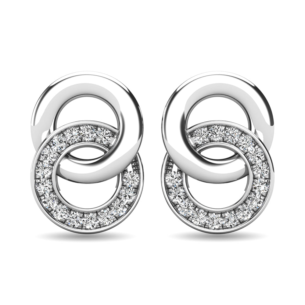 1/10 ct. Diamond Circle Earrings in 10K White Gold