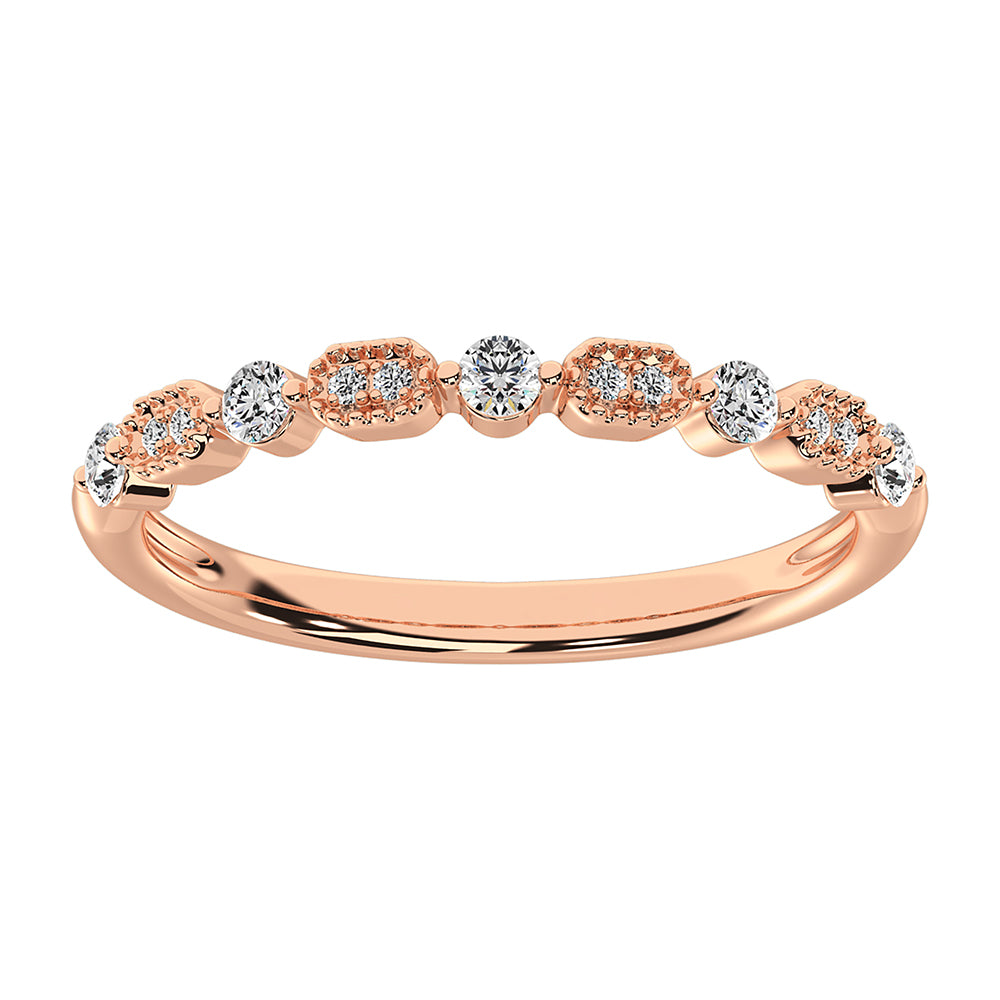 14K rose gold, 1/5 ct. tw. Diamond stackable band