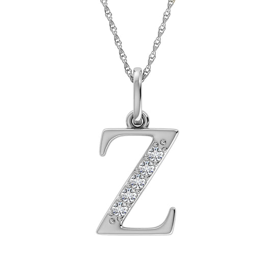 1/20 Ct. Tw. Diamond Letter Z Pendant in 10K White Gold
