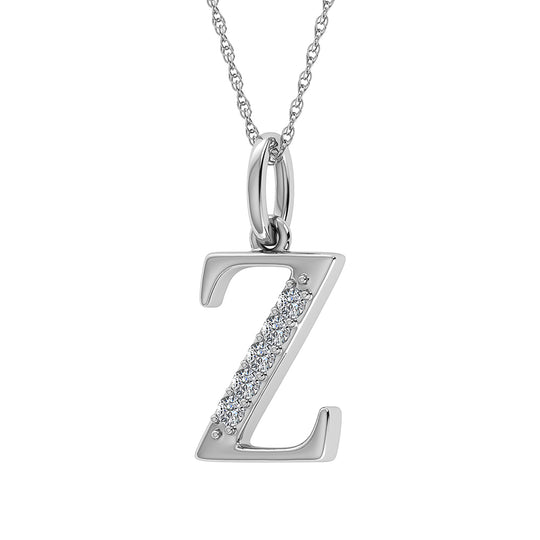 1/20 Ct. Tw. Diamond Letter Z Pendant in 10K White Gold