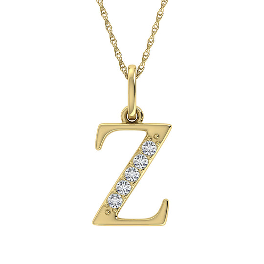 1/20 Ct. Tw. Diamond Letter Z Pendant in 10K Yellow Gold