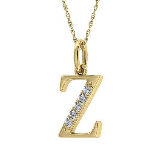 1/20 Ct. Tw. Diamond Letter Z Pendant in 10K Yellow Gold