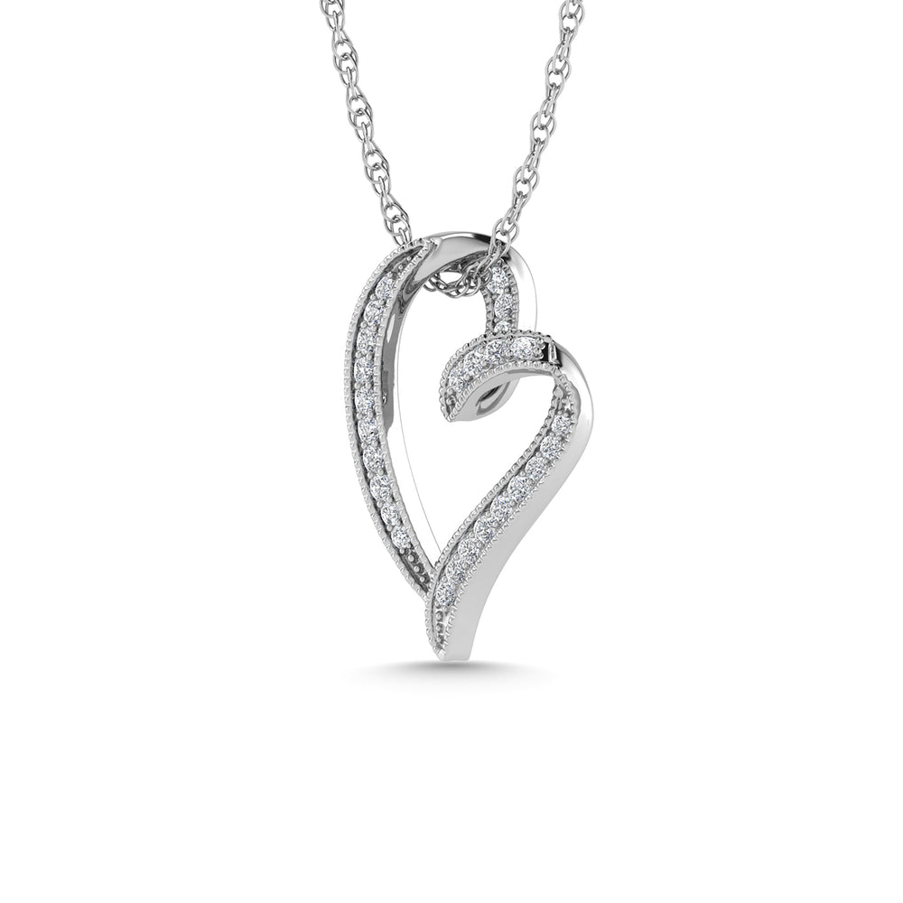 1/6 Ct.Tw. Diamond Heart Pendant in 10K White Gold