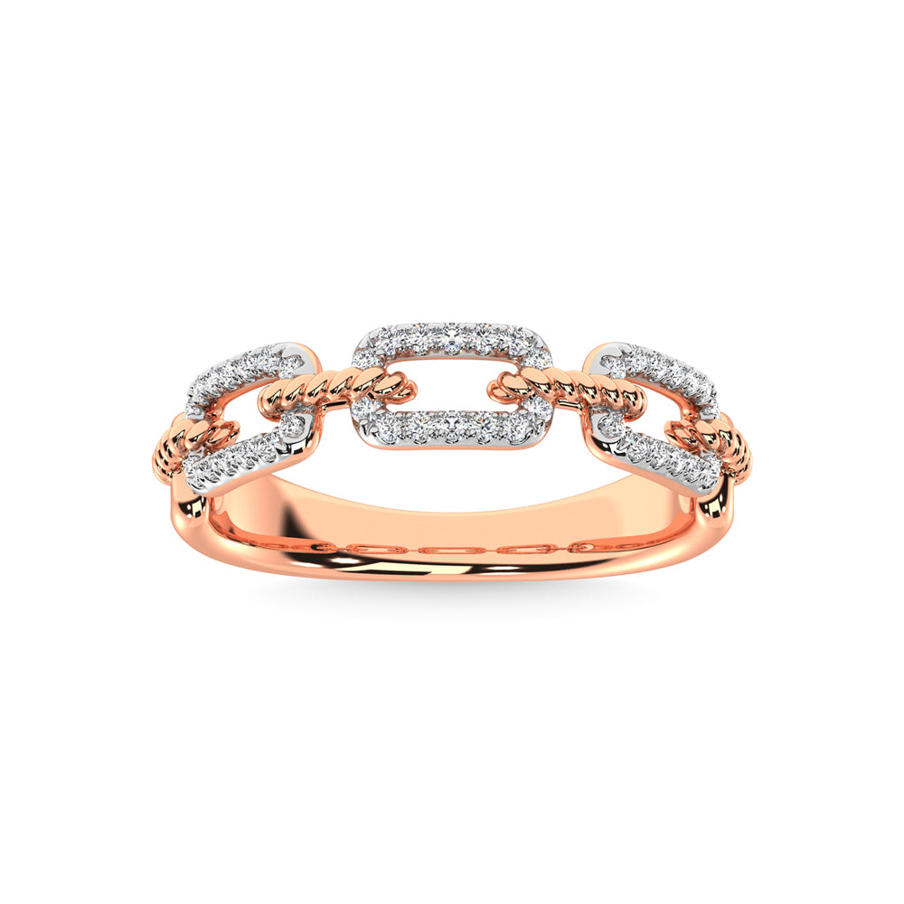 1/5 carat total 10k rose gold diamond fashion ring