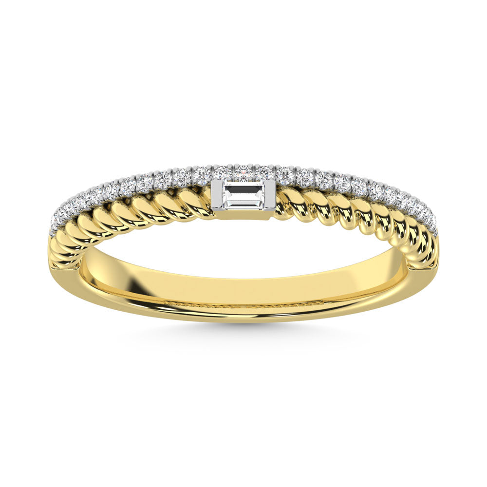 1/6 carat total 14k yellow gold diamond stack band