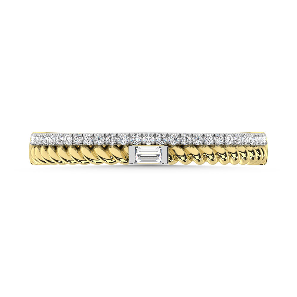 1/6 carat total 14k yellow gold diamond stack band