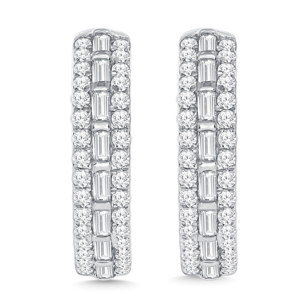 Aretes de Aro con Diamantes de 1/2 qt. de Oro Blanco de 14k