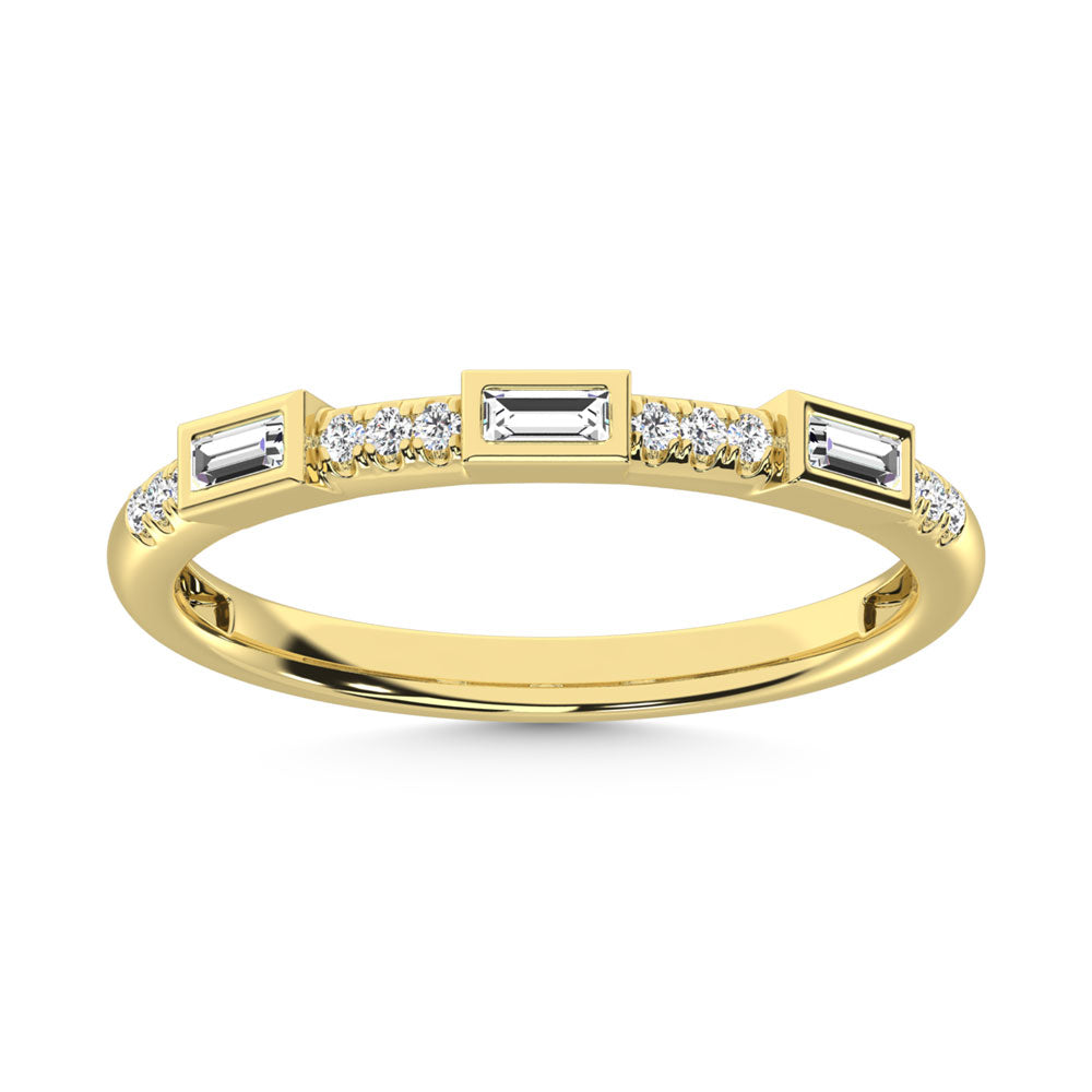 1/8 carat total 14k yellow gold diamond stack band
