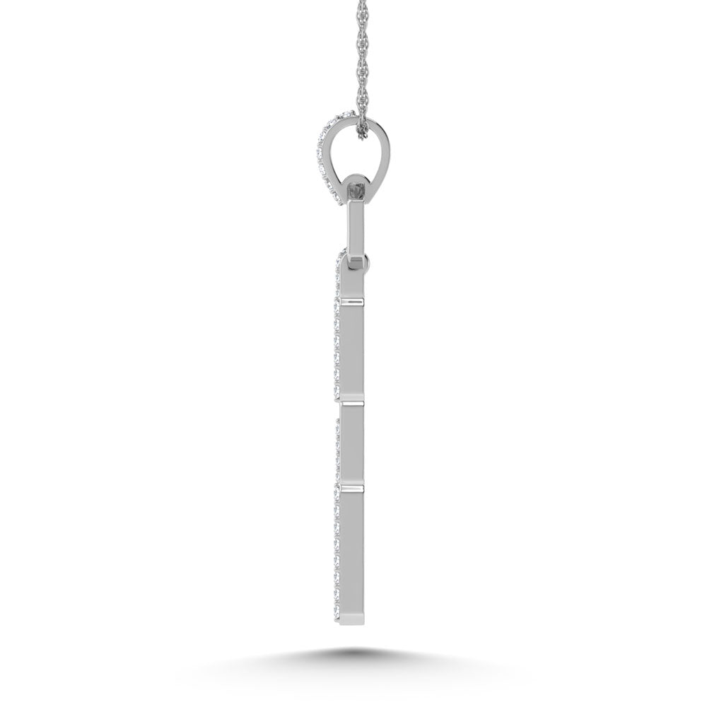 Diamante de oro blanco de 14 quilates de 1/5 qt. Dos. Colgante de moda