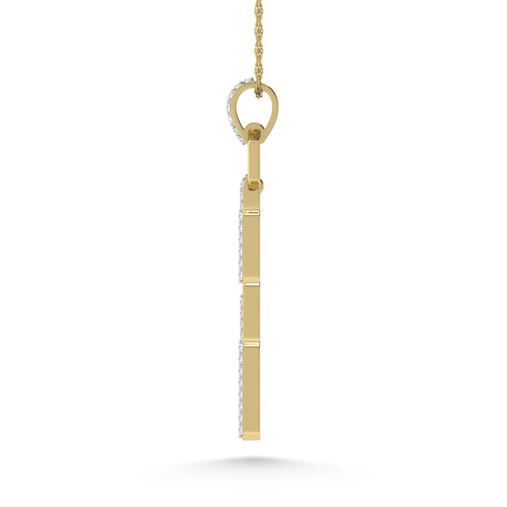 Diamante de oro blanco de 14 quilates de 1/5 qt. Dos. Colgante de moda