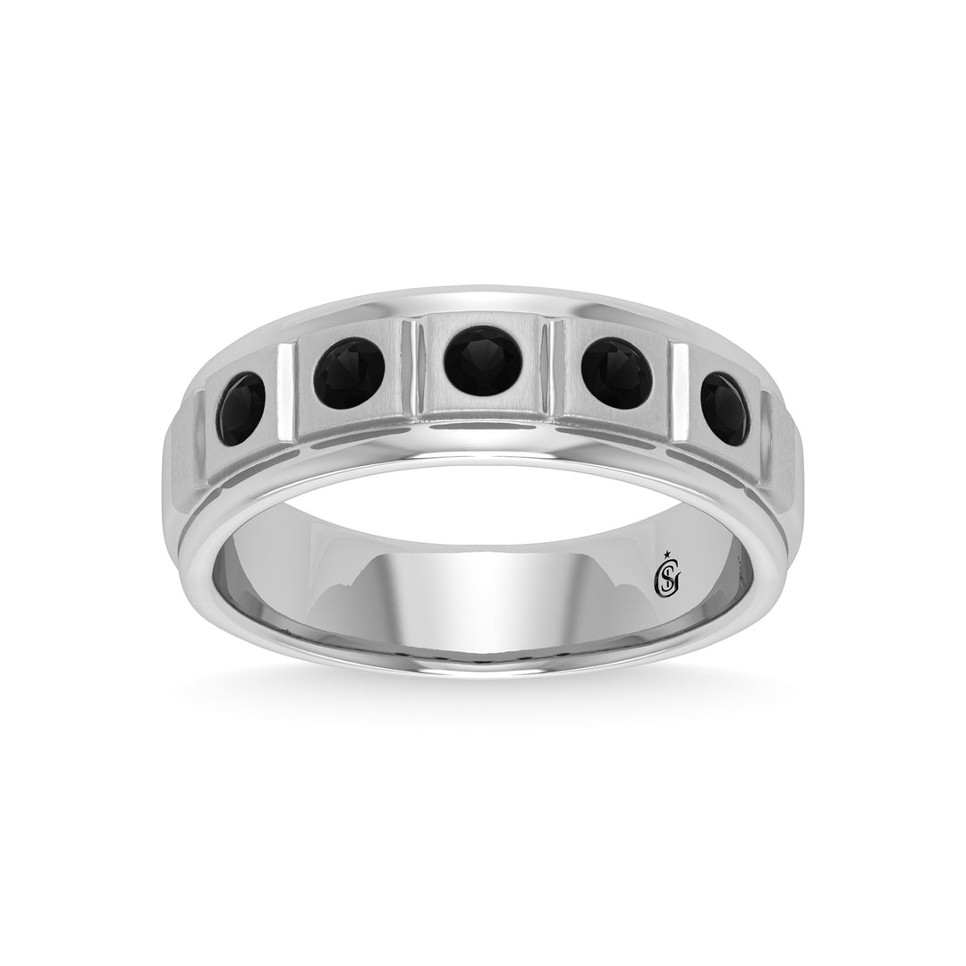 1/2 ct. 14K White Gold Diamond Men's Machine Band
