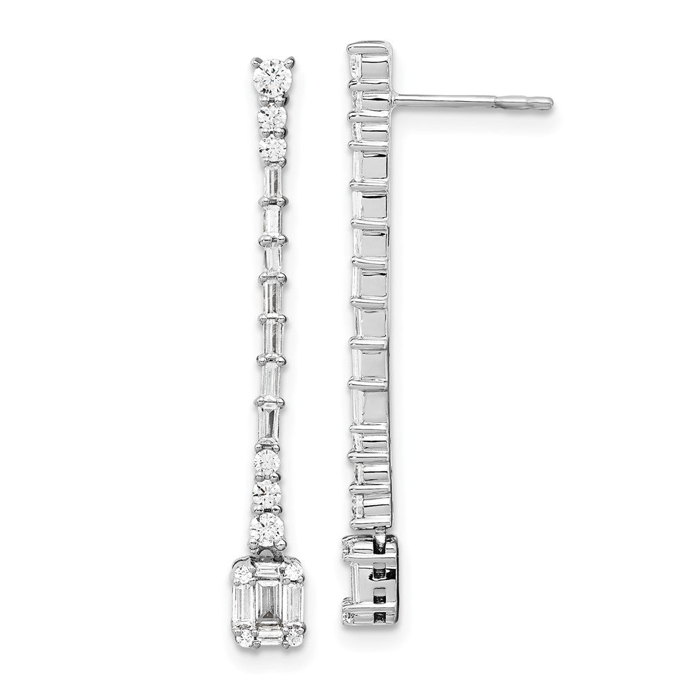 Diamond Dangle Earrings in Polished 14k White Gold