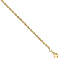 Pulsera de Oro Amarillo de 14k de 7 pulgadas y 1.40 mm, con Cierre de Anillo de Resorte