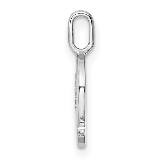 14k White Gold "Q" Initial Pendant with Diamonds