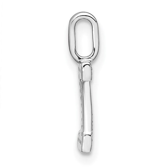 14k White Gold Diamond Lowercase "z" Initial Pendant