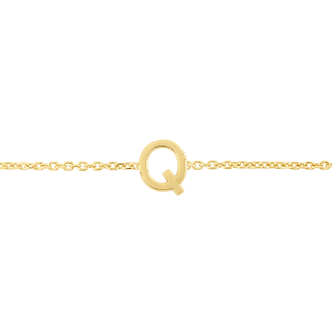 Collar con inicial Q mini de 14 quilates