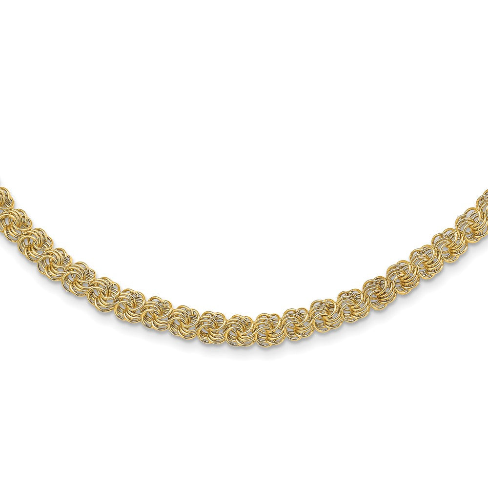 14K Yellow Gold Necklace with Polished Fancy Links