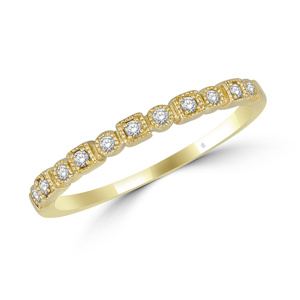 14K Yellow Gold 1/10 ct tw. Diamond Stackable Band