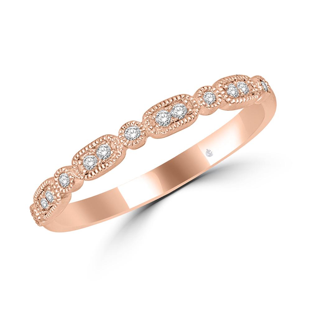 14k rose gold 1/10 carat total. Diamond Stackable Band