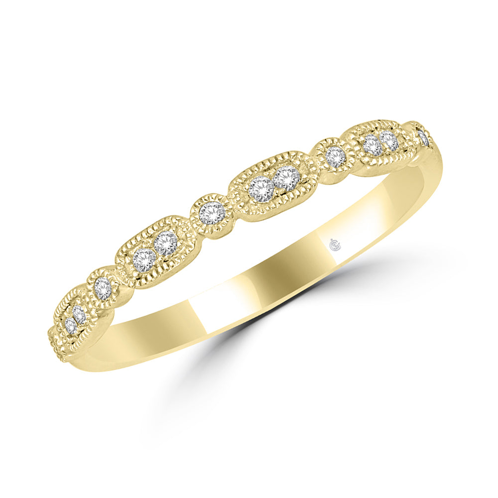 14K Yellow Gold 1/10 ct tw. Diamond Stackable Band