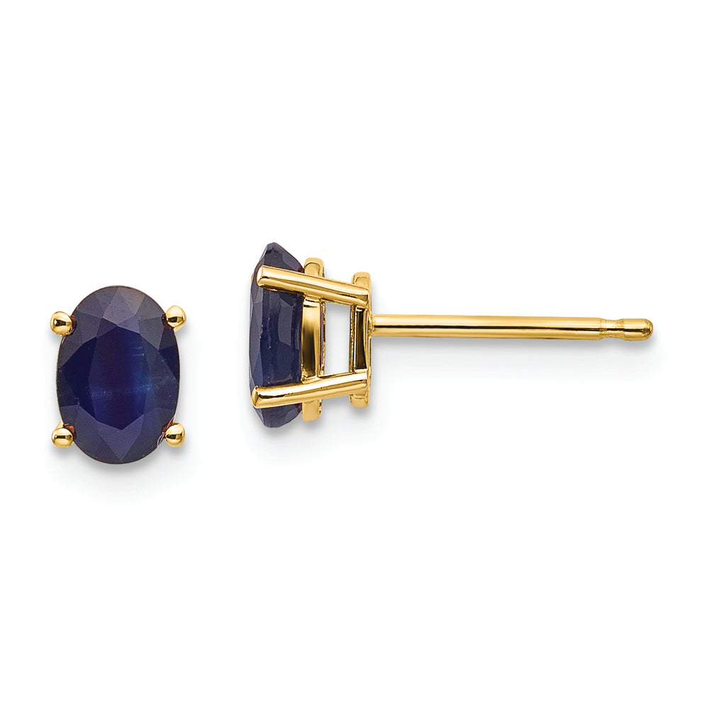 14k Yellow Gold Earrings with Sapphires - September
