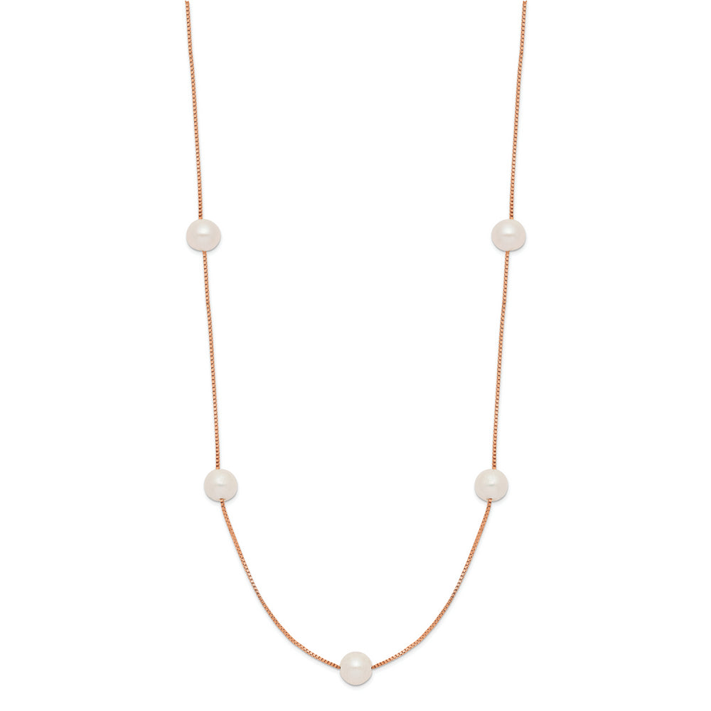 Freshwater Cultured Pearl Necklace in 14k Rose Gold